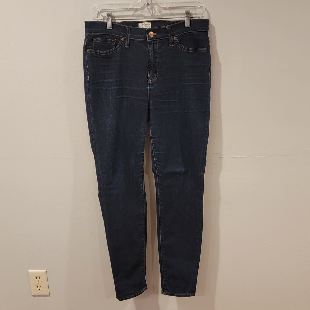 J.Crew Jeans Lookout Hi Rise Skinny Womens Size 8 30 Waist‎ Blue Dark Wash Denim